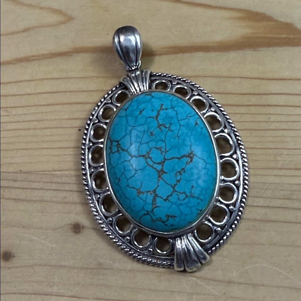 Pedant Sterling Silver 925 And Turquoise